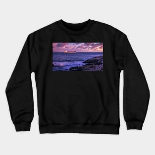 Freighter Ship at Sunset Crewneck Sweatshirt